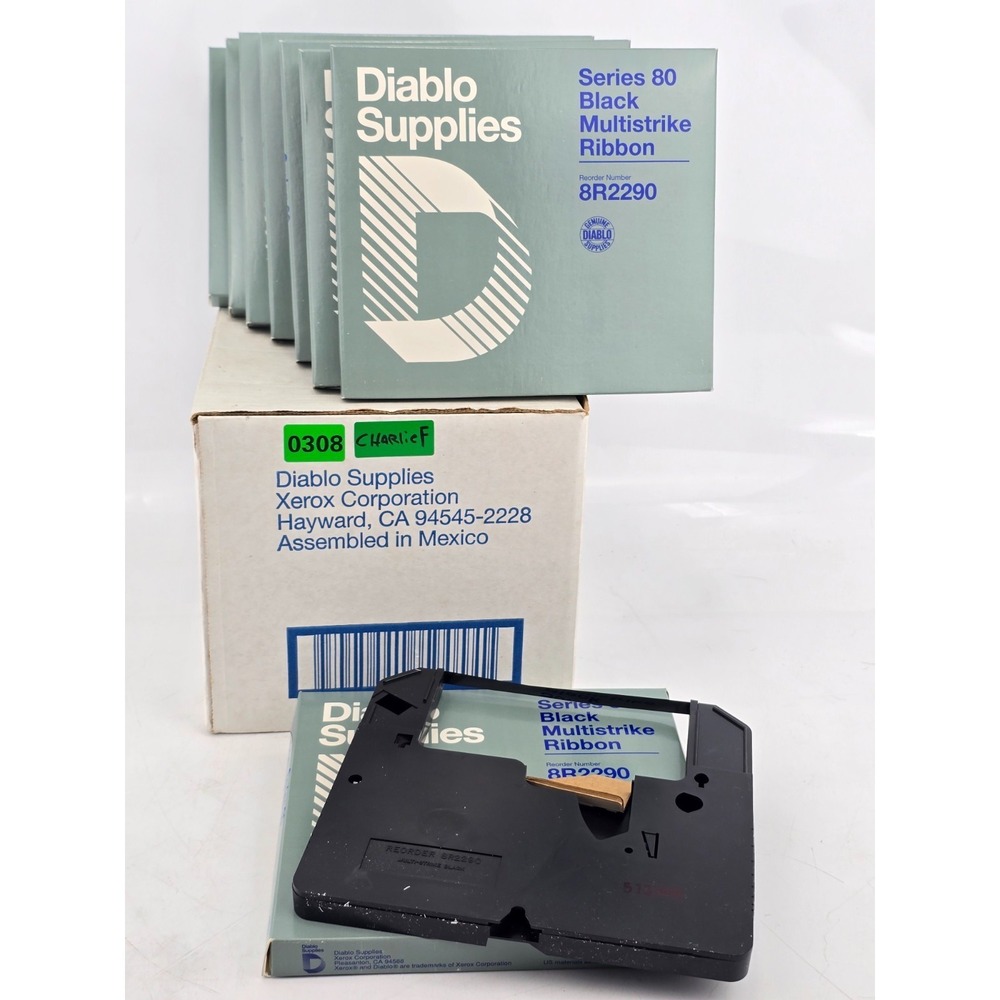 8 Lot NOS - DIABLO SUPPLIES 8R2290 SERIES 80 BLACK MULTISTRIKE RIBBON